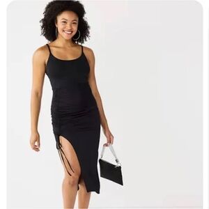Almost Famous Spaghetti Strap Ruched Midi Dress